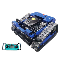Tondeuse à gazon industrielle télécommandée sur chenilles, robuste, sans fil, à lame rotative, avec fonctions de levage intelligentes