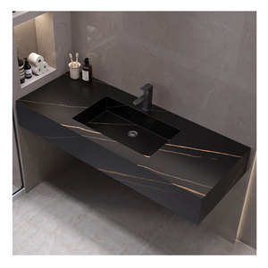 Plans de <span class=keywords><strong>travail</strong></span> modernes en pierre frittée, blancs, pour meubles de salle de bain et cuisines, en <span class=keywords><strong>marbre</strong></span> d'Italie Calacatta Noir Gris Water - Product Image 5