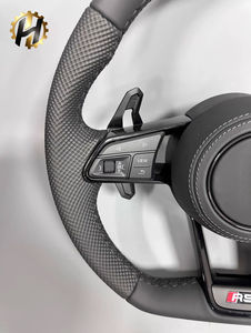 Volant de direction en cuir et fibre de carbone de luxe en forme de D pour <span class=keywords><strong>Audi</strong></span> <span class=keywords><strong>A1</strong></span>-A7 A3/A4/A5/A6, modification et mise à niveau avec design sportif - Product Image 4