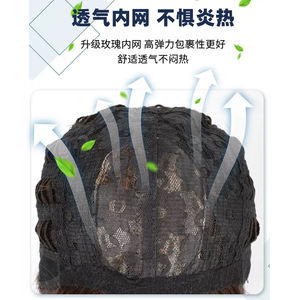 วิกผมผู้ชายแบบเต็มศีรษะ ทรงหางหมาป่า ผมยาวแบบมัลเล็ต ทรงซามูไรครึ่งรวบ  วิกผมทนความร้อนสูง  ทรงผมตรงหรือปัดข้าง - Product Image 5