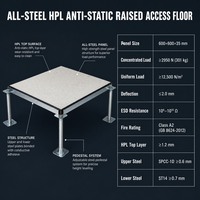 Plancher surélevé pour centre de données, entièrement en acier, antistatique, panneau de plancher d'accès HPL 600x600mm, moderne, ESD, garantie 4 ans, SENMAI