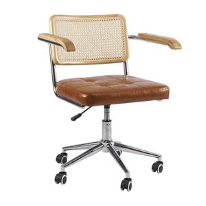 Chaises de bureau pivotantes en rotin de style nordique moderne simple Zxm Dreamhause, style français, chaise de bureau relevable rétro japonaise - Product Image 1