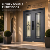 Fabricant de portes d'entrée en aluminium sur mesure, usine directe, porte d'entrée en aluminium coulé, vente en gros OEM pour villas et maisons
