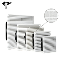 Groupe de filtres de ventilation en plastique ABS, panneau d'évacuation à double persienne pour armoire, filtre de refroidissement, ventilateur axial, pièces de ventilation pour armoire