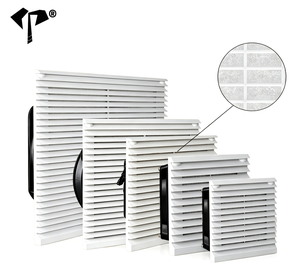 Groupe de filtres de ventilation en plastique ABS, panneau d'évacuation à double persienne pour armoire, filtre de refroidissement, ventilateur axial, pièces de ventilation pour armoire - Product Image 1