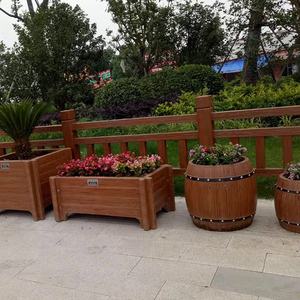 Grosir besar pasokan besar berbagai Abs plastik tanaman taman buatan kayu Pot bunga cetakan untuk beton semen Pot ember - Product Image 6