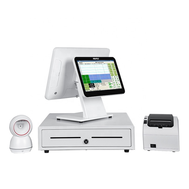 All in One Point of Sale System Wins 15.6 Inch Billing Pos Machine for Restaurant, White/Black