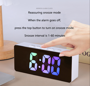Nova moda confortável retângulo despertador digital espelho despertador eletrônico <span class=keywords><strong>display</strong></span> digital - Product Image 4