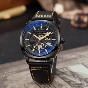 <span class=keywords><strong>Reloj</strong></span> mecánico de negocios de gama alta de lujo para <span class=keywords><strong>hombre</strong></span>, diseño de Darth Vader hueco, banda de cuero resistente al agua luminosa, pantalla analógica, 25 nuevos - Product Image 5