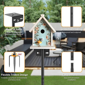 Регулируемая опора для птичьего домика JH-Mech, 80 дюймов, универсальная опора для кормушек для птиц, простая установка, опора для кормушек из углеродистой стали - Product Image 6
