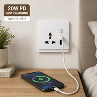 Prise intelligente Tuya 20W PD Type C USB à charge rapide, prise murale Zigbee WiFi, prise universelle, moniteur d'énergie, interrupteur à bouton-poussoir 13A