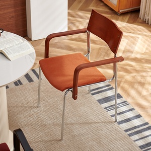 Silla de Comedor de Tela Estilo Vintage Serfen con Funda Suave, Diseño Retro Wabi-Sabi <span class=keywords><strong>para</strong></span> Restaurante y Cafetería - Product Image 1