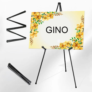 屋外移動可能アーティスト結婚式ポータブル調節可能折りたたみ絵画メタルディスプレイ - Product Image 2