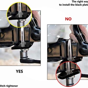 Steel 2 Inch Trailer Hitch Mount Stabilizer Lock With <b>U</b>-<b>Bolt</b> And Plate For Secure Towing Connection - Product Image 4