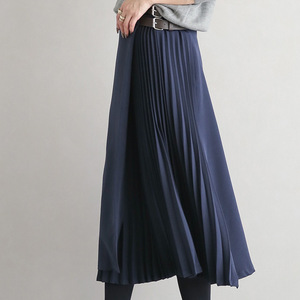 <b>Pleated</b> <b>Skirt</b> <b>Black</b> Ml <b>Long</b> Women Autumn Winter Fashion <b>Skirt</b> With Belt Design - Product Image 2