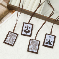 Scapulaires religieux catholiques, pendentif, cordon marron, accessoires vestimentaires, vêtement sacré, vente en gros