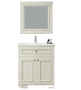 China Popular aluminium/solid wood minimalist bathroom cabinet