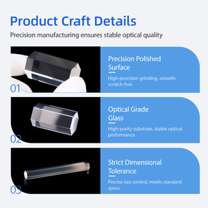 Prisme hexagonal en verre optique K9 sur mesure, tige guide-lumière, tailles personnalisées pour l'éclairage de scène, la <span class=keywords><strong>vision</strong></span> industrielle et les applications optiques - Product Image 3