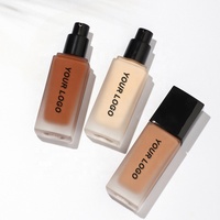 Vente en gros, correcteur étanche, liquide mat, fond de teint, bouteille en verre, emballage, maquillage liquide, fond de teint, marque privée