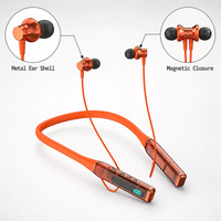 Earphone Olahraga Nirkabel HiFi BT dengan Daya Tahan Baterai Lama, Layar Digital, Kartu TF, Desain Magnetik di Leher, dan Terlaris