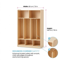 Casier en bois pour l'école, armoire de rangement pour salle de classe, porte-manteau, crochet de rangement pour sac à dos de tout-petit, organisateur pour garderie, maternelle, Montessori, enfants