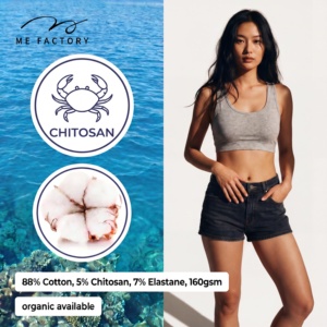 <span class=keywords><strong>Reggiseno</strong></span> sportivo da ragazza in misto cotone e chitosano, naturale, con schiena incrociata, ipoallergenico, traspirante, per yoga e allenamento. - Product Image 2