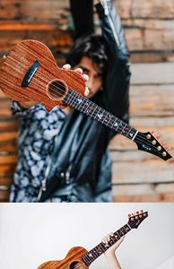 אניה EUC-M6 23 אינץ 'ukulele mahogany מלא לוח יחיד פנסיון גיטרה ילדים ילדים - Product Image 5