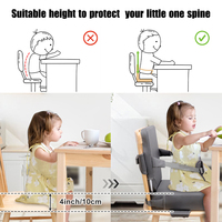 Siège rehausseur pour bébé portable en PU imperméable, sangles réglables, antidérapant, siège de chaise de cuisine, siège rehausseur pour tout-petit pour table à manger