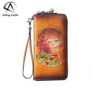 Andong Leather New Fashion Long Wallet Purse for Women Genuine Cow Leather <b>Retro</b> Clutch Bag Multi-Card Position <b>Phone</b> Bag - Product Image 6