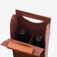 Bolsa de Vino Plegable de Doble PU, Edición Coleccionista, Portátil, para Vino Tinto, en Caja de Cuero