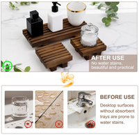 Meilleures ventes : Ensemble de 3 supports de drainage en bois à séchage rapide, présentoir en bois à lattes, plateau surélevé pour pot de plantes