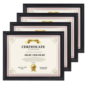 Artesanato De Madeira Quadro De Diploma De Certificado A4 Parede e Desktop Display Frame Personalizado Por Atacado De Alta Qualidade Preto Marrom
