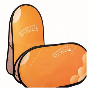 Custom Foldable Pop Banner Stand Zinc-plated Steel <b>Frame</b> Multiple Shapes Metallic Polyester Materials Custom Color Silk Screen - Product Image 1