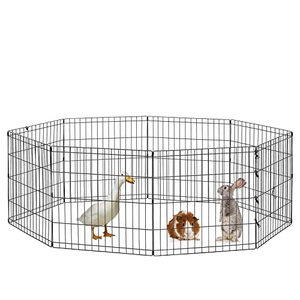 Valla de malla de hierro para perros, jaula de metal plegable para mascotas con cierre de gran espacio a presión para cachorros de botón pequeños y medianos, casas intercambiables - Product Image 6
