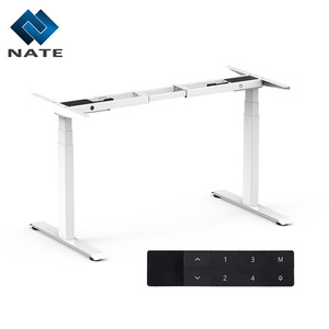 NATE Height Adjustable Desk Frame Dual Motor 3 Section Electric Standing Desk Legs For Home <b>Office</b> <b>Computer</b> Gaming Use - Product Image 1