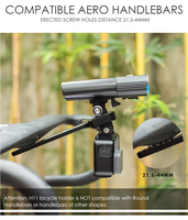 Gaciron pemanjang setang sepeda Aloi aluminium, braket dudukan putar 360 ° untuk komputer sepeda Garmin/Wahoo & kamera GoPro