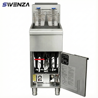 Friteuse à gaz commerciale verticale grande capacité SWENZA, fourneau à gaz liquéfié, machine à frites