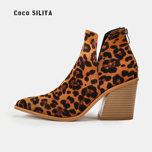 Botines Coco SILIYA con punta en pico, botas Chelsea negras sin cordones para mujer, botines de tacón alto a la moda de primavera - Product Image 4