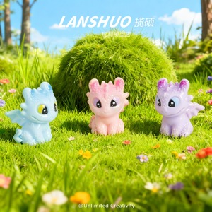 <b>Rainbow</b> <b>Candy</b> Diy Creative Studio Resin Toothless Mini Animal Figurines For Home Decoration Lifelike Craft Ornament - Product Image 4