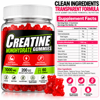 Gummies de créatine monohydrate à marque privée OEM pour femmes, favorisant la croissance musculaire et la force, certifiées CGMP, Halal, HACCP