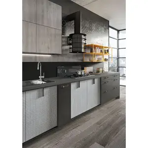 2024新产品创意pvc板厨柜现代设计家用厨房家具柜