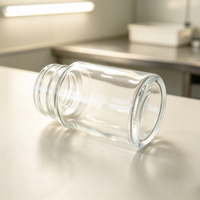 Bouteille distributrice d'échantillons en verre transparent à large ouverture avec filetage pour l'emballage d'échantillons liquides et en poudre