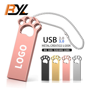 Kinh doanh bán buôn tùy chỉnh đầy màu sắc Mèo <span class=keywords><strong>Paw</strong></span> Shape kim loại <span class=keywords><strong>USB</strong></span> <span class=keywords><strong>Flash</strong></span> <span class=keywords><strong>Drive</strong></span> 2.0 3.0 16GB 32GB 64GB 128GB Pen <span class=keywords><strong>Drive</strong></span> dễ thương <span class=keywords><strong>USB</strong></span> Sticks - Product Image 1