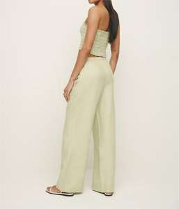 Completo Estivo da <span class=keywords><strong>Donna</strong></span> per Vacanze, Outfit Coordinato con Top Corto, Abbigliamento Trendy in <span class=keywords><strong>Lino</strong></span>, Set Due Pezzi per Donne - Product Image 4