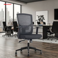 Kursi Kantor Eksekutif Ergonomis Jaring Komputer Putar dengan Penyangga Pinggang yang Dapat Disesuaikan, Desain Modern Berkualitas Tinggi, 340mm Nylon