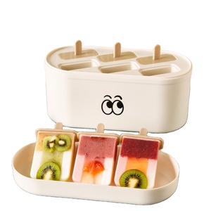 Molde para Helados Caseros, Moldes para Paletas de Hielo de Grado Alimenticio Fáciles de Desmoldar para Niños, Moldes Redondos y Rectangulares para Helados con Contenedor - Product Image 1