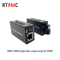 Mini convertisseur optique 10/100m Rj45 de médias de fibre de RTXMC à l'émetteur-récepteur millimètre 25km choisissent le média Co de fibre du SM 1310/1550nm de fibre