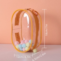 Étui de protection simple pour poupée en vinyle de 18 cm, sac transparent en PVC pour poupée avec fermeture éclair colorée, pochette portable pour poupée en peluche