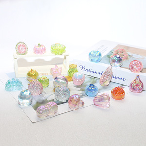 Breloques de fruits électroplaquées haute transparence, ornements de sacs surprises en résine simulée à effet dégradé pour bricolage - Product Image 3