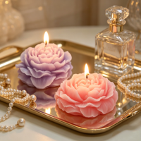 Pfingstrosenförmige Handgemachte Organische Natürliche Aromatherapie-Kerzen Klassische Heimdekoration Romantische Souvenirs Ostern Weihnachten